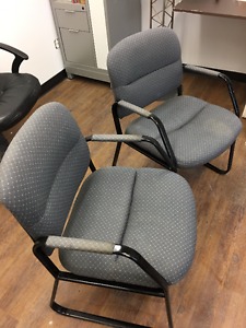 Grey Fabric Padded Armchairs