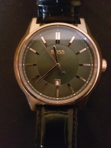 Hugo Boss Stainless Steel Watch (rose gold/black)