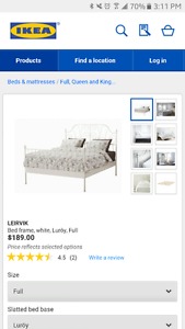 Ikea LEIRVIK double bed frame with slats