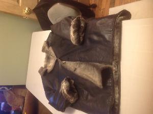 Ladies Reversible Leather/Faux Fur Jacket