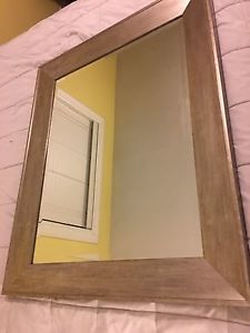 Large mirror with silver frame