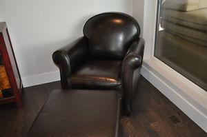 Leather Arm Chair & ottoman