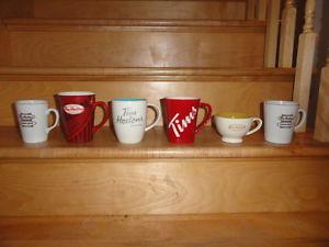 Lot of 6 Tim Horton's Coffee Mugs