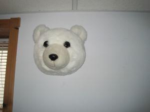New Condition Toy Polar Bear Wall Mount Head