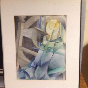 Original signed and framed watercolour..abstract