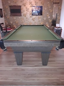 POOL TABLE; 8 ball and Snooker set