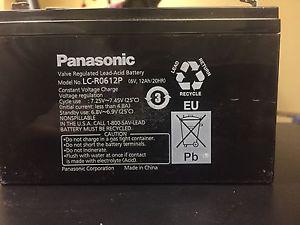 Panasonic 6v 12amp hour batteries