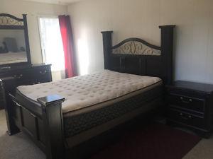 Queen box spring, matress, head/foot board and more