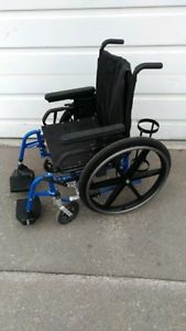 Quickie BLUE ultralight folding aluminum wheelchair ONLY