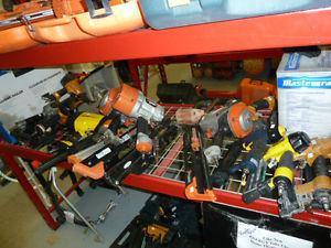 Selection of Air Nailers and Staplers