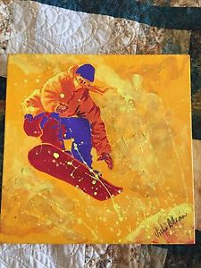 Snowboarder painted canvas. Not a replica!