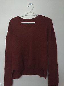 Soft red long sleeved cute sweater