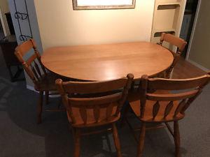 Solid Maple Dining Set with 4 Chairs