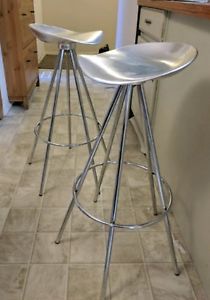Unique, stainless steel bar stools