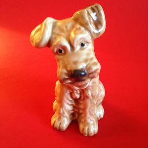 Vintage Sylvac  Fawn Fox Terriers Dog  5 inches tall 