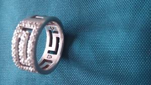 Women's Greek Key Wedding Band - Sterling Silver size 6