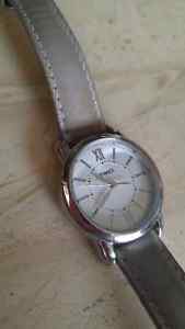 Women's Silver Watch with Leather Band