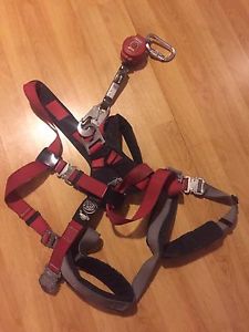 Work harness with a 6 ft attractable lanyard
