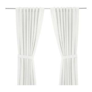 2 pairs of white cotton curtains