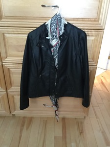 2 pleather jackets for sale a black one and a tan one
