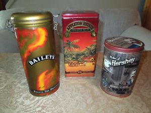 5 -DIFFERENT SETS OF DECORATIVE TIN CANS