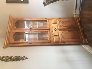 6' solid oak corner cabinet