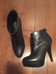 Aldo Black Leather Booties size 6- worn once