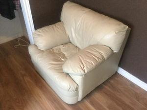 Beautiful plush white leather chair, $200