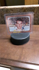 Bobby Orr Boston Bruins replica rookie card in display