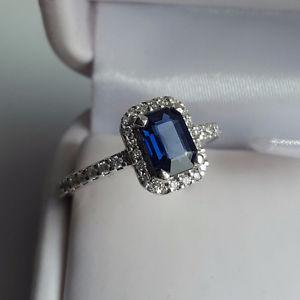Ladies18kt white gold, Genuine Sapphire & Diamond Ring