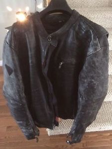 Leather motorcycle coat
