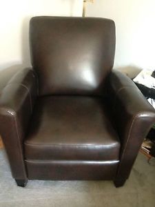Leather push back recliner