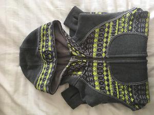 Lululemon Grey & Green Scuba Sweater For Sale