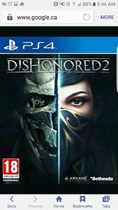 Mint condition dishonored 2 for PS4!