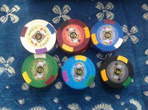 Poker chips with denomination 