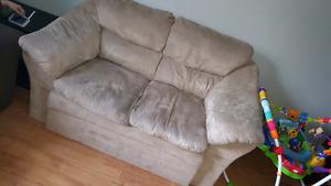 Suede beige couch