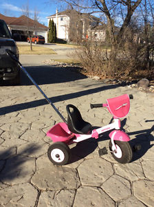 Tricycle with removable push handle