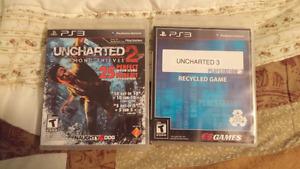 Uncharted 2 and 3 PS3 Games