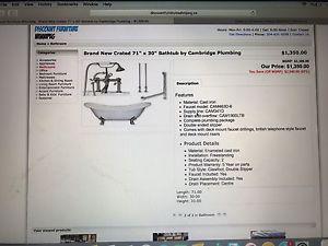 new freestanding claw foot bathtub faucet and drain