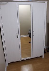 2 (Ikea) Wardrobe with 3 doors, white.