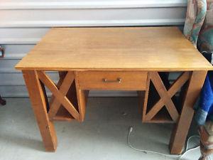 Antique Solid Wood Library Partners Desk