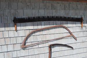 Antique crosscut and bow saw