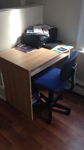 Desk with sliding drawer + chair if needed!