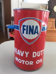 Fina Motor Oil Cans