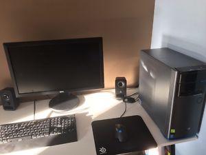 Gaming desktop, keyboard, mouse