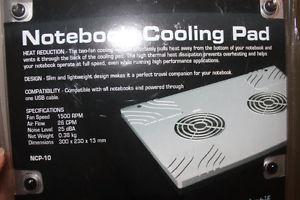 Laptop Cooling Pad (2 fans to prevent overheating or a fire)