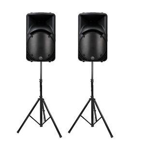Mackie Srm 450v2 powered speaker with stand and cover