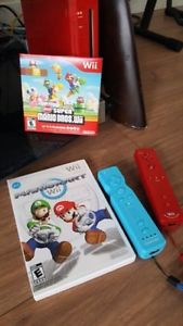 Red Nintendo wii + extra controller