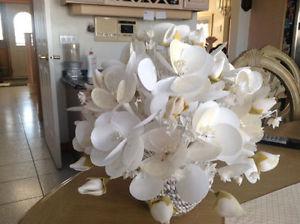 Table ornament made of shells for centerpiece, home decor