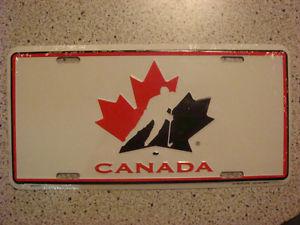 Team Canada White Background Vanity Plate. New!